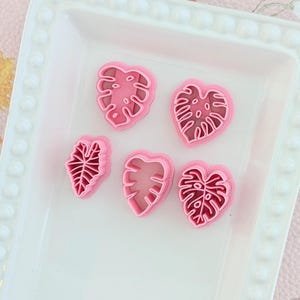 Monsterablad Polymerlera Utstansar Tropisk Djungel Smyckestillverkning Blomsterverktyg