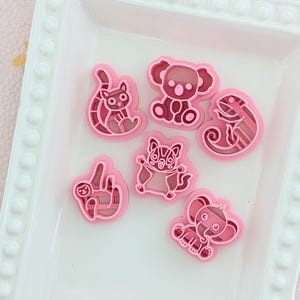 Exotic Jungle Animal Polymer Clay Cutters Lemur Koala Sloth Elephant Tools