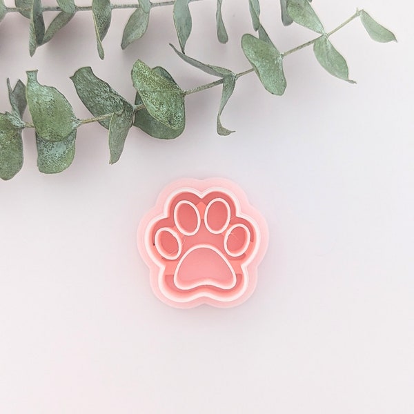 Paw Print Embossed Polymer Clay Cutters Sculpting Tools Earrings Jewelry Making Embossing Mold Craft Supplies Dog Cat Animal