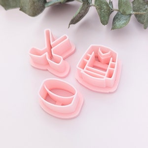 Hockey Set Polymer Clay Cutter Sculpting Tools Earrings Jewelry Making Embossing Mold Craft Jersey Sticks Pucks Ice Sports image 2