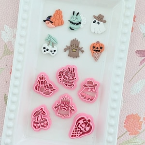Halloween V13 Polymer Clay Cutters | Snail Witch, Zombie Bee, Cowboy Ghost