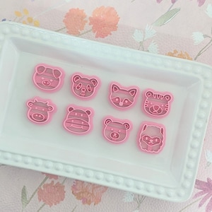 Animals Polymer Clay Cutters Earrings Jewelry Making Embossing Mold Craft Lion Bear Cow Hippo Elephant Fox Koala Monkey Panda Pig Tiger