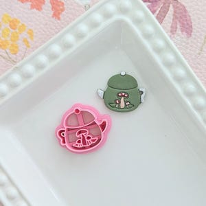 Teapot with Mushroom Polymer Clay Cutters Sculpting Tools Earrings Jewelry Making Embossing Mold Craft Supplies Tea Drink Hot