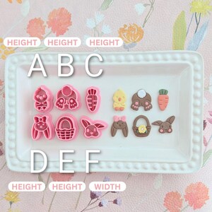 Easter V2 Polymer Clay Cutters | Bunny, Chick, Carrot, Basket & Bow image 2