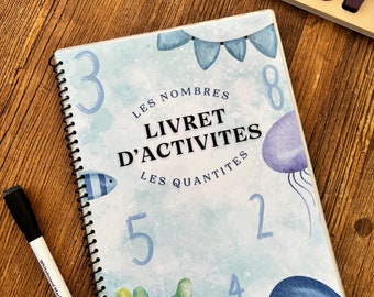 Livret d'activité sur les nombres et quantités, livret montessori, IEF, apprentissage maternelle, mathématiques