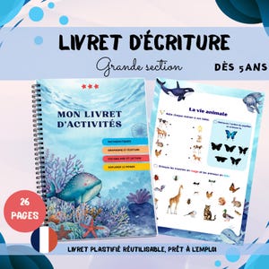 Activity Booklet for Kindergarten (Ages 5-6) – Erasable & Reusable – First Grade Preparation – Math, Reading, Writing