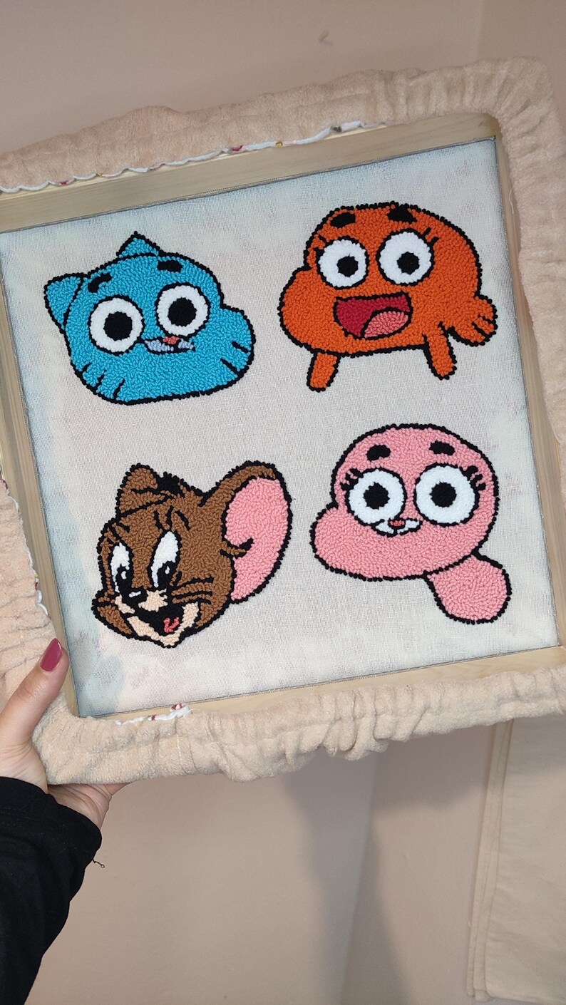Cartoon Anime Punch Needle Coaster,tufted,diy,embroidery,gift Ideas ...