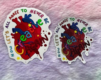 Thinking Creatively Glitter Sticker - Don't Hug Me I'm Scared DHMIS