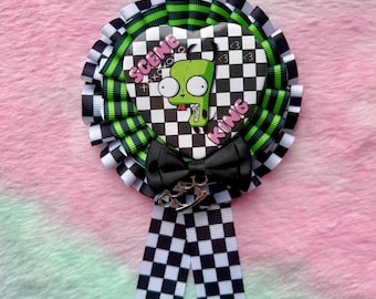 Scene King Award Ribbon: Handmade Scene Kid Gir Rosette, Ita Bag Decor