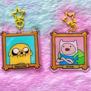 Says Joke, Is Boy // Finn and Jake Adventure Time inspired double sided acrylic keychain charm