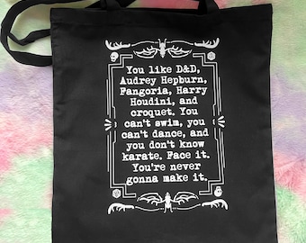 Borsa tote stampata a mano non accettabile / MCR Emo Three Cheers Y2K