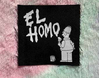 El Homo Simpsons inspired DIY sew on patch for jackets