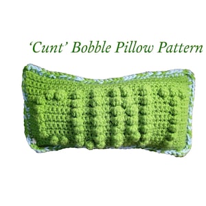 Crochet Pattern - Bobble Stitch Pillow - &quot;Cvnt&quot; - Instant Download - Quick and Easy!
