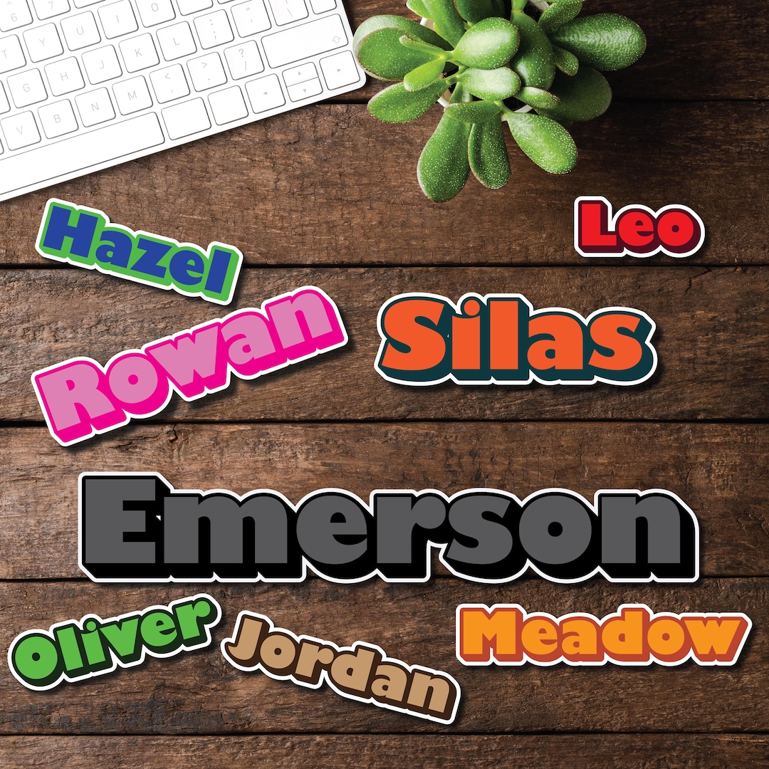 Name Sticker Model Personalized Name Sticker – Custom Waterproof Vinyl Decal - Etsy