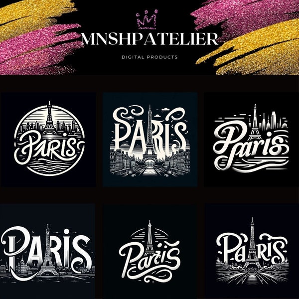 Paris 2024 Celebrate the magic of Paris with our exclusive collection of 7 graphic designs capturing the essence of the city of lights