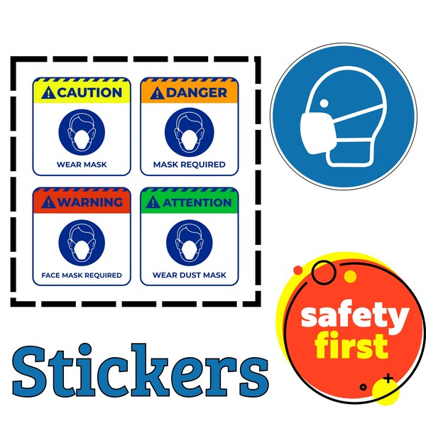 WARNING! Stickers PNG and PDF printables