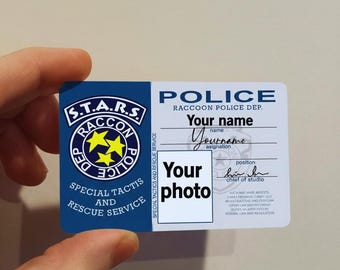 Resident Evil S.T.A.R.S. ID Card | Personalized Raccoon Police Dept Prop | Custom Special Tactics & Rescue RPD Service Badge