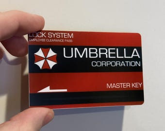 Resident Evil Umbrella Corporation ID Card | Master Key Access Badge | Zombie Apocalypse Prop | Cosplay & Gamer Collectible Gift