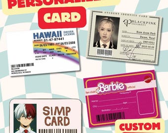 Ontwerp je eigen aangepaste kaart | Gepersonaliseerde commissie | PVC-kaart fanmade, cosplay of nieuwigheid | Inclusief onbeperkt aantal revisies