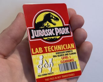 Jurassic Park Staff ID Card Set | InGen Employee Badges Park Ranger, Technician, Engineer & More |  Novelty Cards