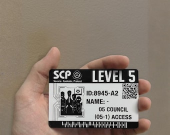 Custom SCP Foundation Access Key Card | Personalized ID Badge with Level Assignment | Secure Contain Protect Prop Cosplay Fan Gift