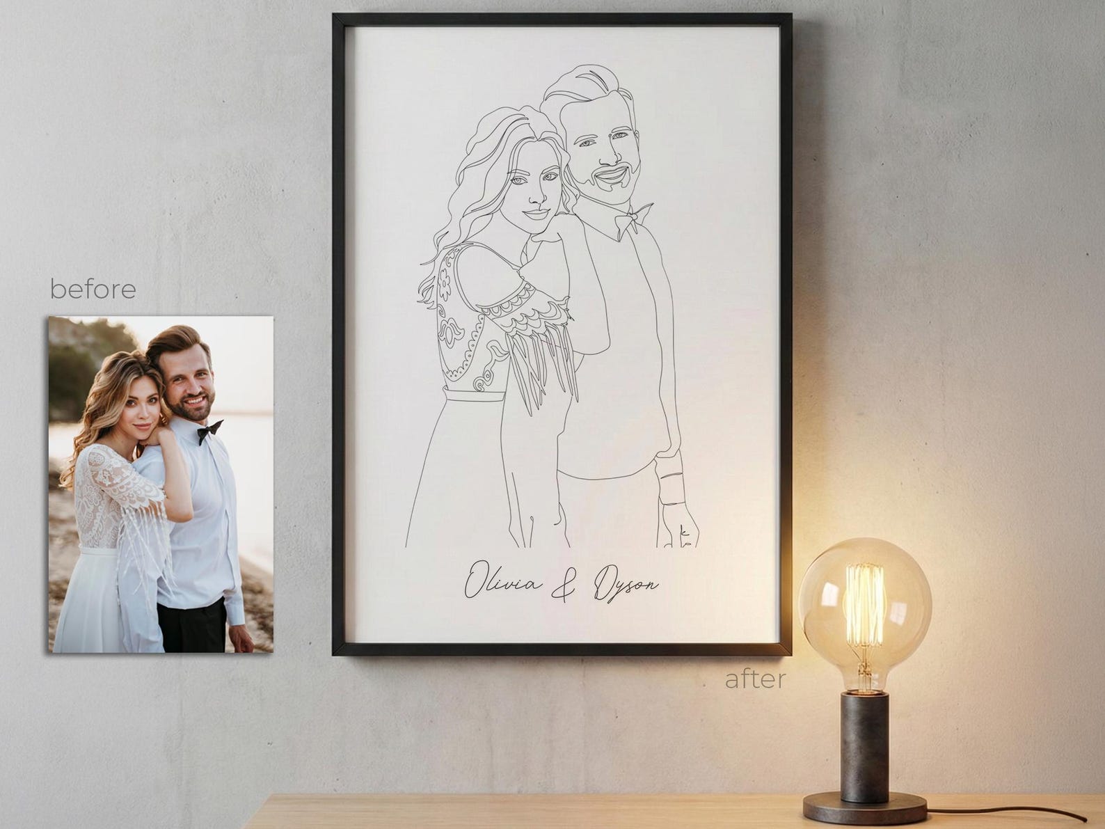 Custom Single Line Custom One Line Drawing Portrait, Minimalist Family Art (digital ...