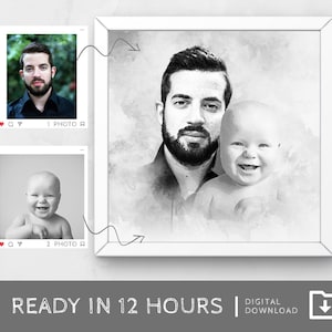 Add deceased loved one to picture, Deceased loved one gift, Combine Photos, Add person to photo, Custom memorial gift, Christmas Gift ideas