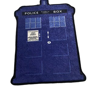 TARDIS Police Box Rug: Modern Shaped Area Rug - Etsy