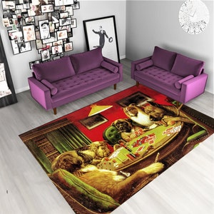 Dogs Playing Poker Rug - Etsy Canada