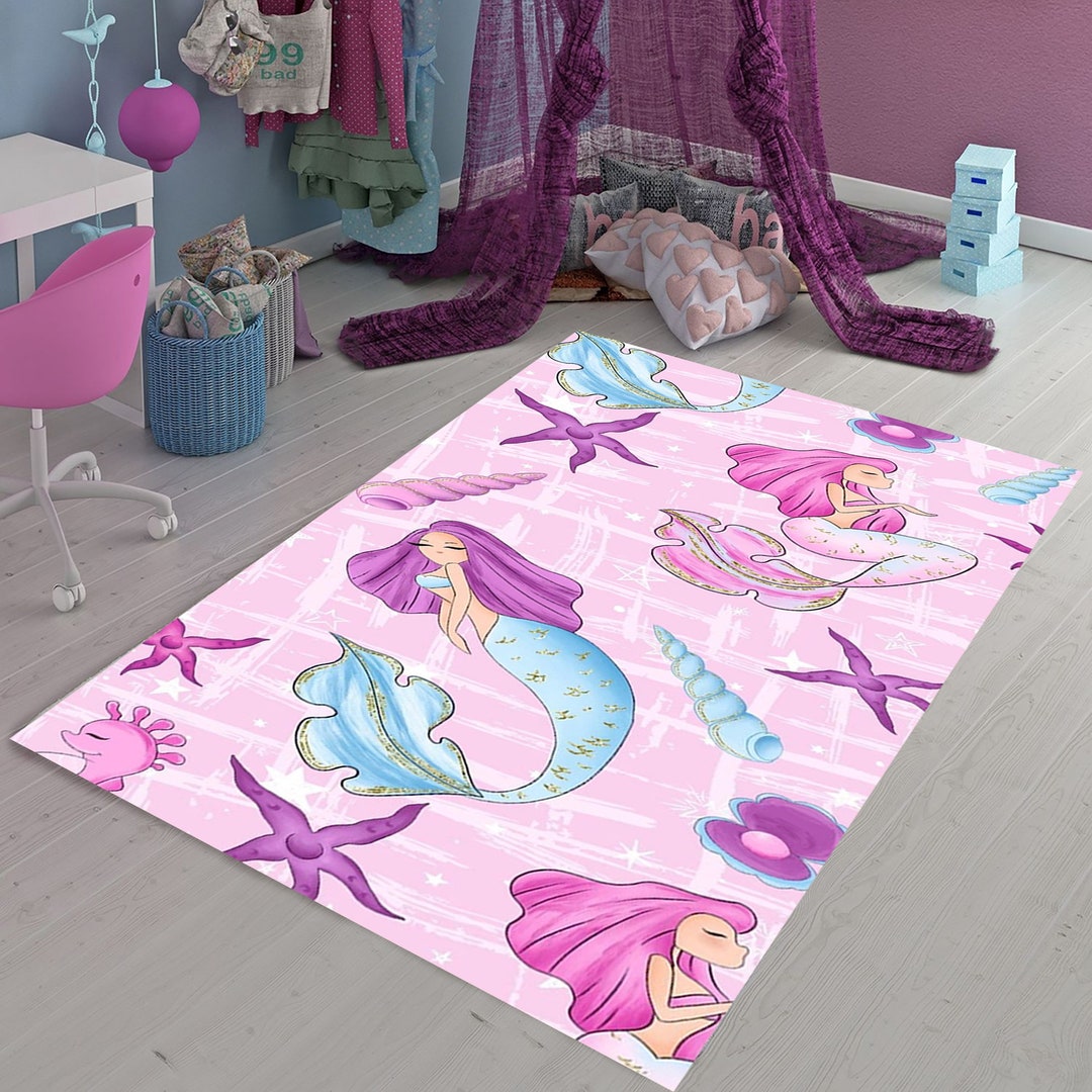 Tappeto a forma di sirena, tappeto a forma di medusa, tappeto a