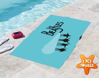 Set di asciugamani da spiaggia dei Beatles: telo da piscina in cotone personalizzato