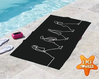 Set di asciugamani da spiaggia dei Beatles: teli da piscina in cotone personalizzati