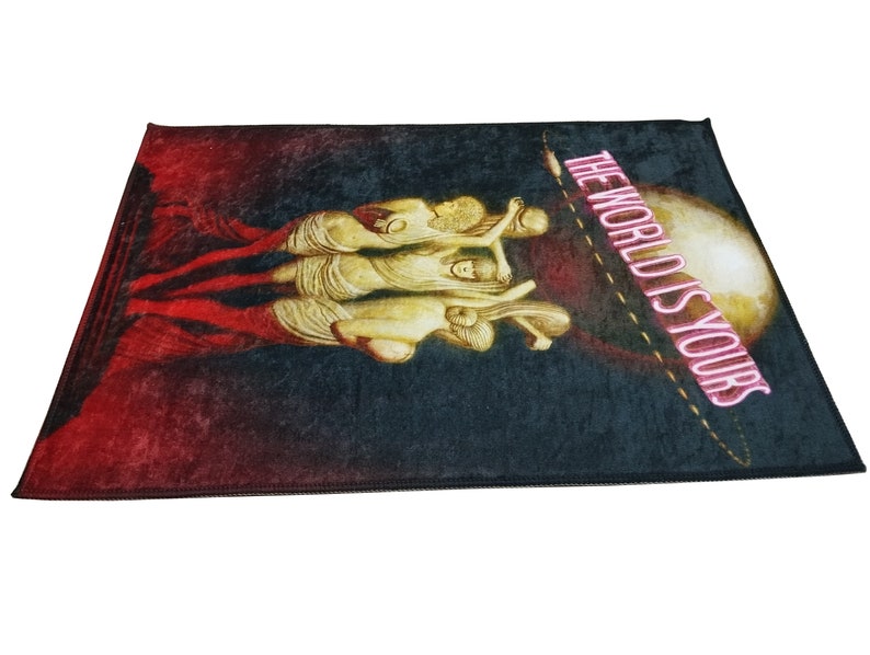 Tony Rugys Scarface 'the World is Yours' Rug: Tony Montana Statue, Scarface Rug ...