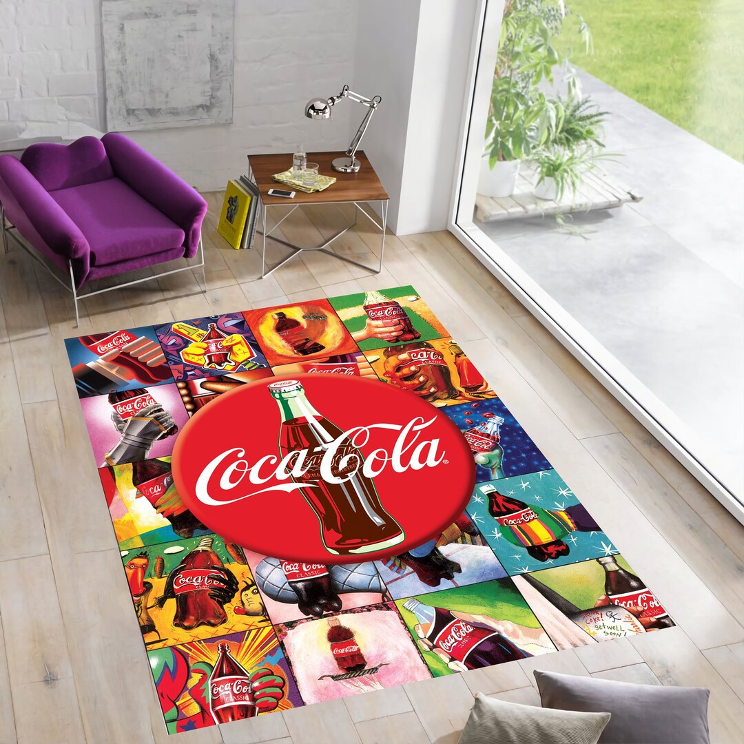 Collage Rug Retro Collage Rugs,coca Cola Rug,vintage Aesthetic Rug,coke Rug,rugs ...