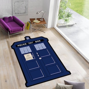 Police Box Rug,Tardis Rug,Doctor Who Rug,Shaped Rugs,Rugs for Living Room,Rugs for Bedroom,Custom Rugs,Area Rugs,Modern Rugs,Popular Rug