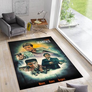 Scarface Rug,Tony Montana Rug,Al Pacino Rug,Movie Rug,Rugs for Living Room,Rugs for Bedroom,Custom Rug,Area Rugs,Modern Rugs,Man Cave Rug