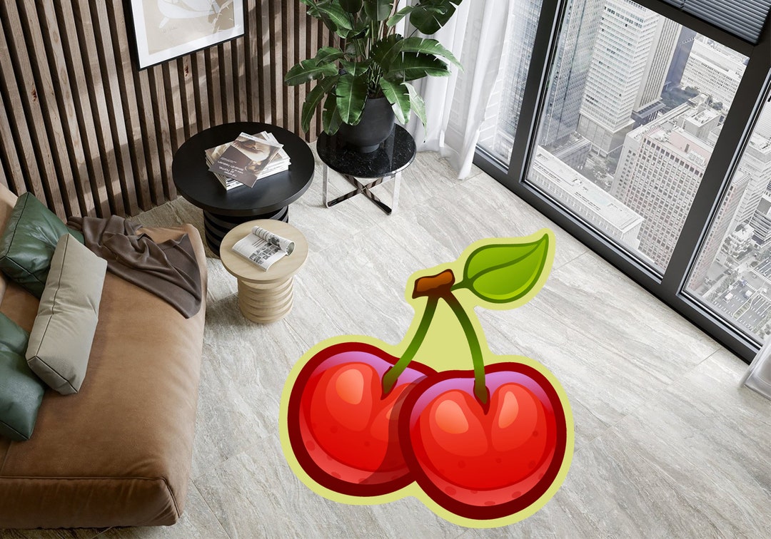 Cherry Rug,cherry Shaped Rug,fruit Rug,kitchen Rug,custom Shaped Rug ...