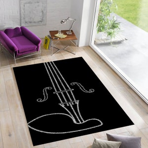 Violin Rug,Music Rug,Minimal Violin Rug,Music Room Rug,Rugs for Living Room,Rugs for Bedroom,Custom Rugs,Area Rugs,Modern Rugs,Popular Rugs
