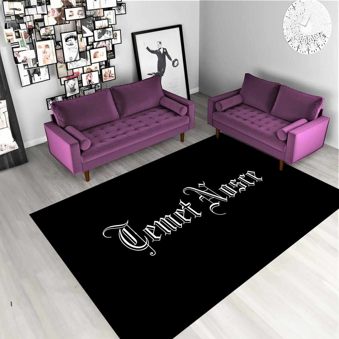 Temet Nosce Sign Rug: Modern Black Area Rug - Etsy