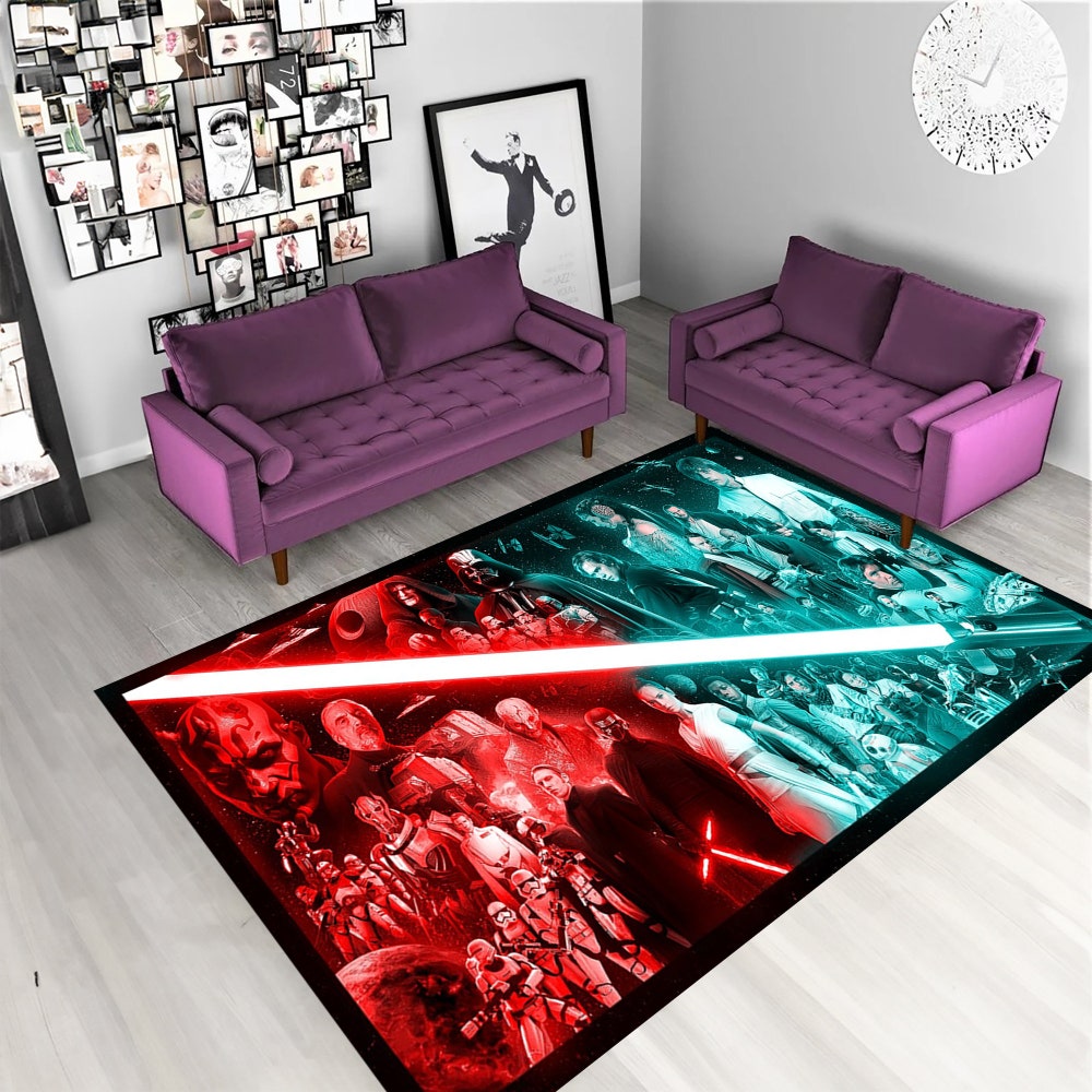 Modern Rugs,Star Wars Characters Rug,Neon Star Wars Rug,Gifts,Star Wars Rug,Lightsaber Rug,Popular Area Rugs,Rugs For Bedroom,Custom Rugs Moderndaydecors