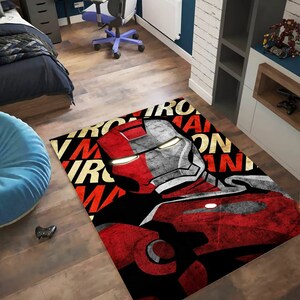 IronMan Rug,Super Hero Rug,Marvel Rug,Kids Room Rug,Boys Room Rug,Gift for Him,Custom Rugs,Area Rugs,Birthday Gifts,Personalized Gift