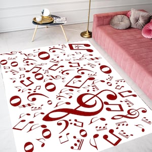 Music Rug, Note Rug, Design Rug, Rugs for Living Room,Rugs for Bedroom,Custom Rugs,Area Rugs,Birthday Gifts,Personalized Gift, Washable rug