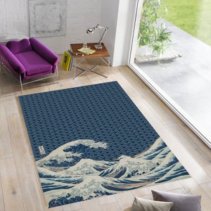 Japanese Wave Rug,Wave Rug,Great Wave Rug,Japanese Rug,Rugs for Living Room,Rugs for Bedroom,Custom Rugs,Area Rugs,Modern Rugs,Popular Rugs