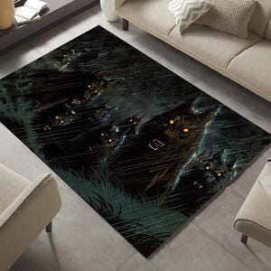 Wolf Rug,Wolf Pattern Rug,Animal Rug,Wolf Themed Rug,Custom Rug,Animal Live Rug,Rugs for Living Room,Personalized Gift,Non-Slip Rug,Area Rug