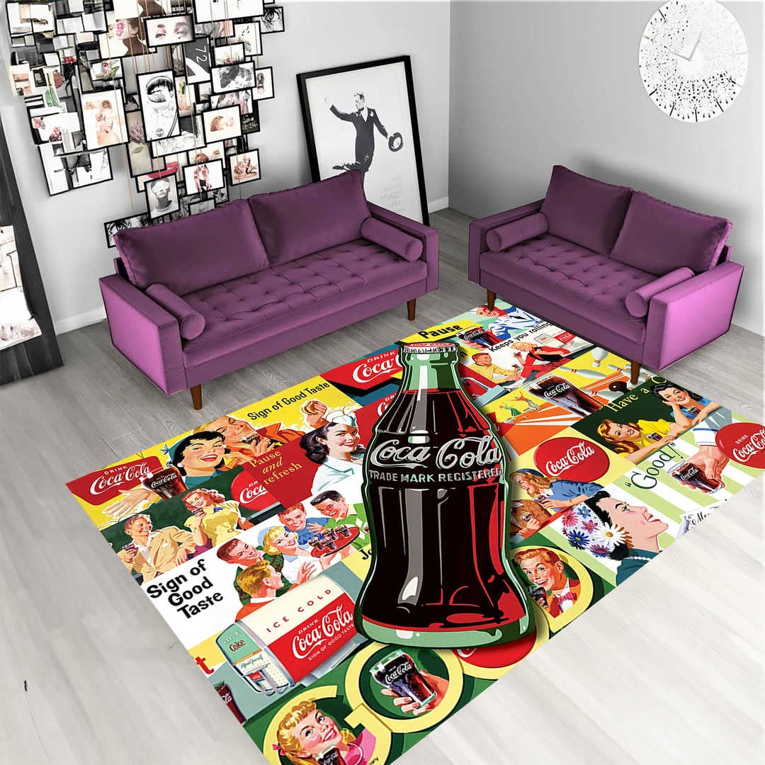 Coca Cola Rug,retro Coke Design Rug,coke Rug,rugs for Living Room,rugs ...