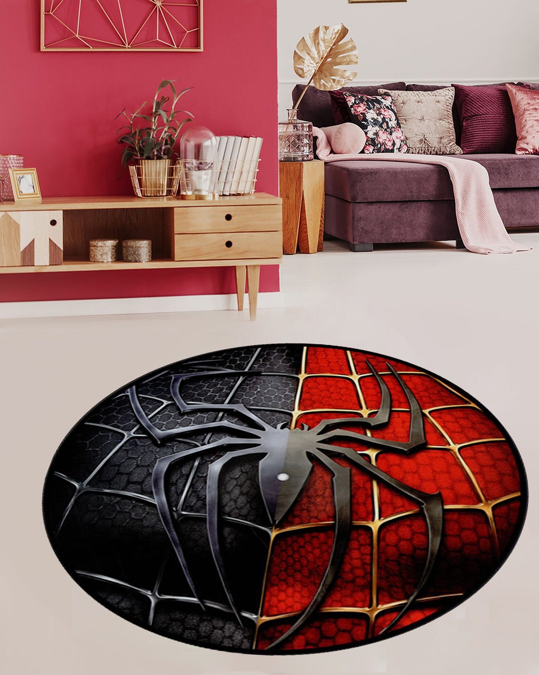 Spider Rug,spiderman Rug,kids Room Rug,round Carpet,round Rug,rugs for ...