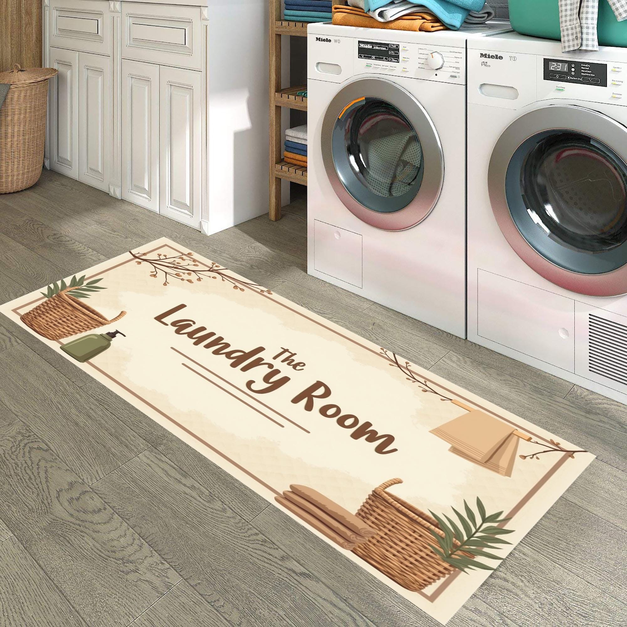 Rustic Laundry Room Rugs Farmhouse Laundry Room Rug: Vintage Style, Non-slip Washable Carpet - Etsy