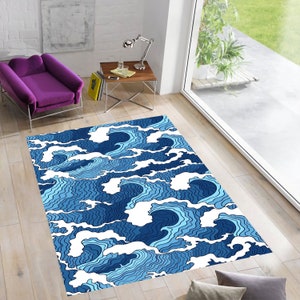 Big Wave Rug,Ocean Rug,Great Wave Rug,Japanese Rug,Rugs for Living Room,Rugs for Bedroom,Custom Rugs,Area Rugs,Modern Rugs,Popular Rugs