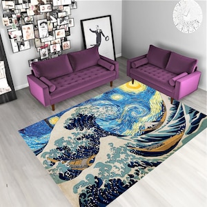 Wave Rug,Great Wave Rug,Japanese Wave Rug,Japanese Rug,Rugs for Living Room,Rugs for Bedroom,Custom Rugs,Area Rugs,Modern Rugs,Popular Rugs