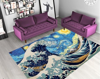 Wave Rug,Great Wave Rug,Japanese Wave Rug,Japanese Rug,Rugs for Living Room,Rugs for Bedroom,Custom Rugs,Area Rugs,Modern Rugs,Popular Rugs